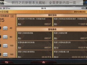 明日之后新版本大揭秘：全面更新内容一览