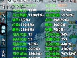 忘仙80级橙装升级攻略：装备搭配与进阶至145级全解析