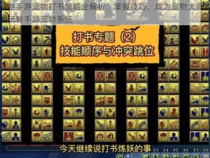 梦幻西游手游宠物打书策略全解析：掌握技巧，成为宠物大师攻略助你轻松玩转手游宠物系统