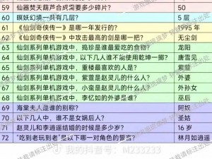 关于仙剑4仙剑问答答案的精彩解析与深度探讨