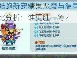 天天酷跑新宠糖果恶魔与温蒂尼全面对比分析：谁更胜一筹？