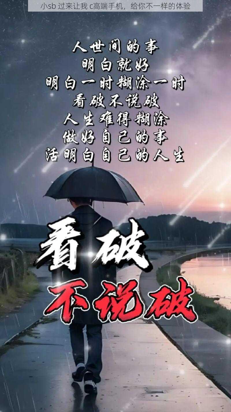 小sb 过来让我 c高端手机,给你不一样的体验
