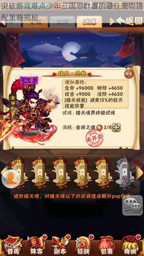 突破游戏难点少年三国志群雄的最佳宠物搭配策略揭秘