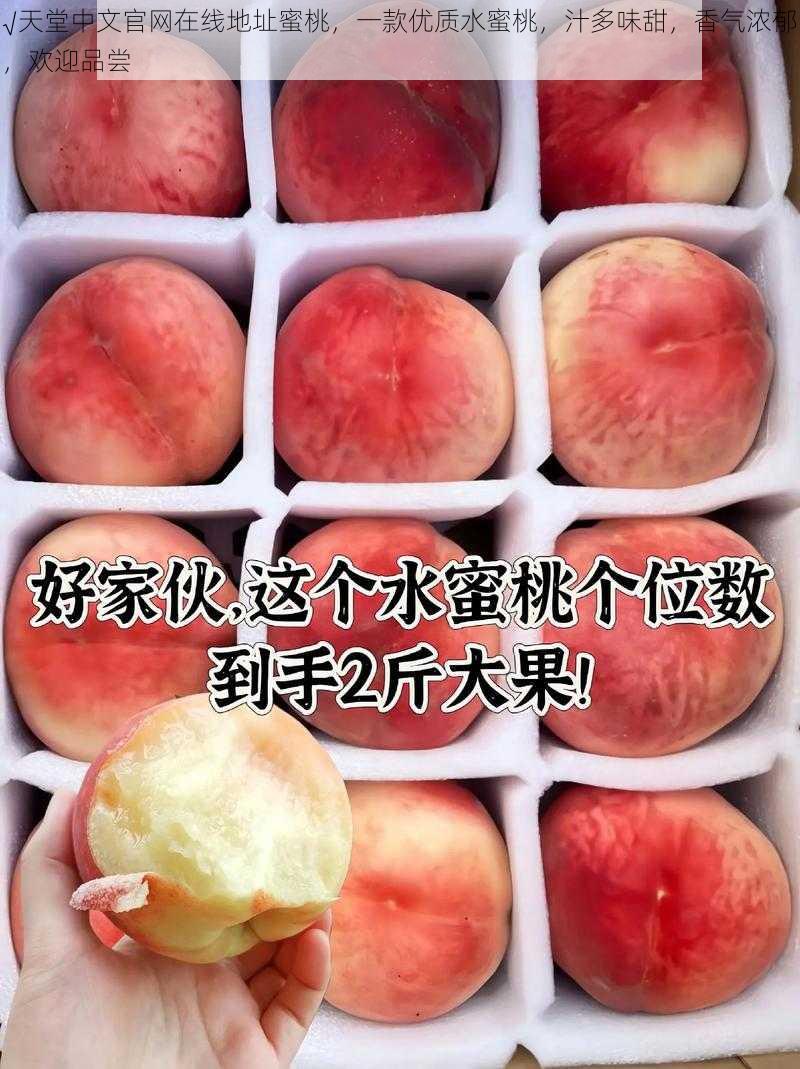 √天堂中文官网在线地址蜜桃,一款优质水蜜桃,汁多味甜,香气浓郁,欢迎品尝