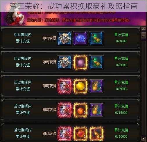 帝王荣耀:战功累积换取豪礼攻略指南