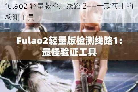 fulao2 轻量版检测线路 2——一款实用的检测工具