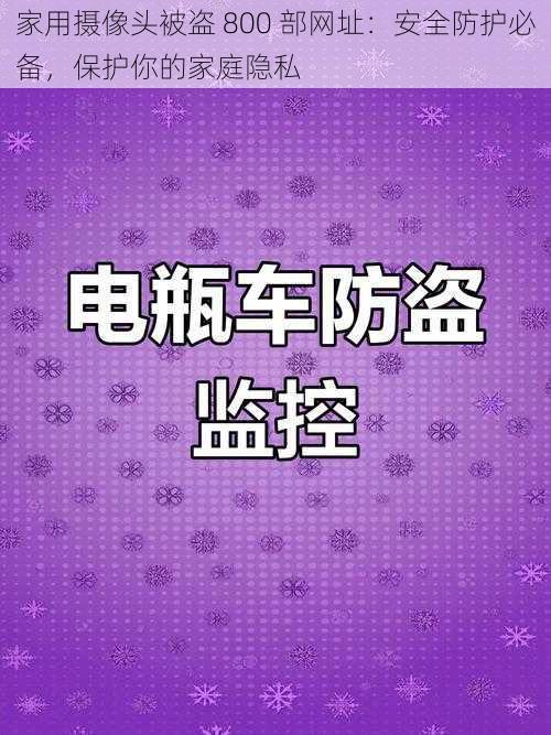 家用摄像头被盗 800 部网址：安全防护必备，保护你的家庭隐私