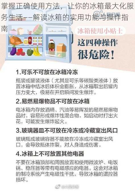 掌握正确使用方法，让你的冰箱最大化服务生活——解读冰箱的实用功能与操作指南