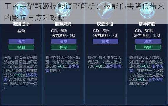 王者荣耀甄姬技能调整解析：技能伤害降低带来的影响与应对攻略