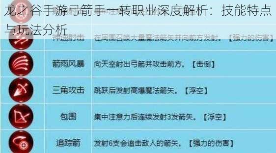 龙之谷手游弓箭手一转职业深度解析：技能特点与玩法分析