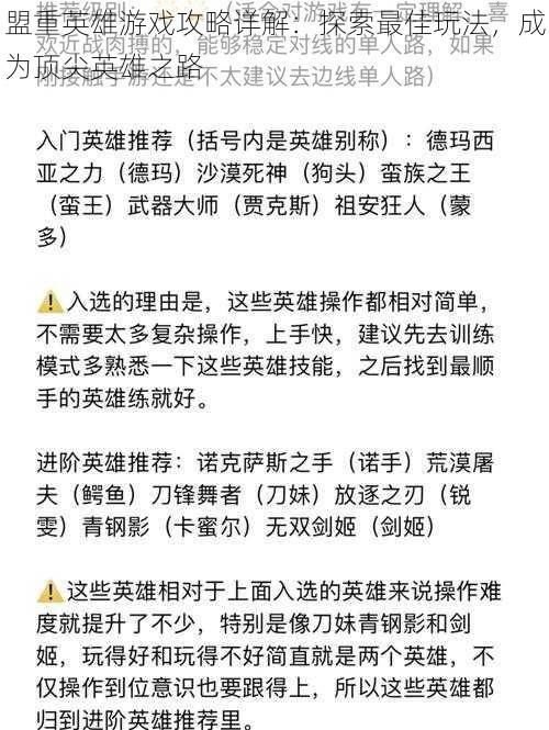 盟重英雄游戏攻略详解：探索最佳玩法，成为顶尖英雄之路