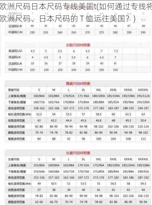 欧洲尺码日本尺码专线美国t(如何通过专线将欧洲尺码、日本尺码的 T 恤运往美国？)