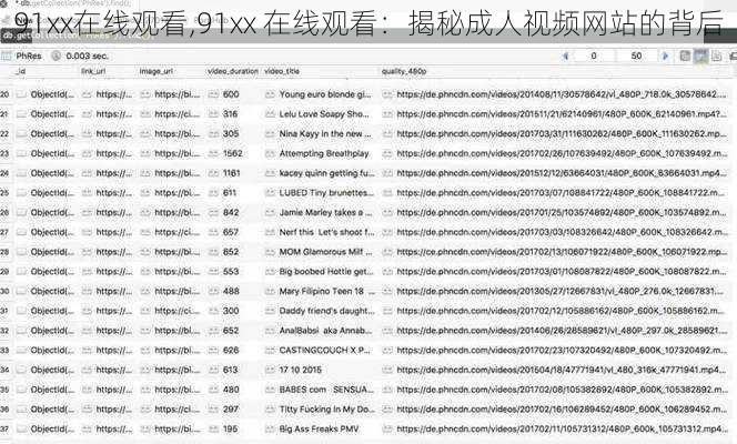 91xx在线观看,91xx 在线观看：揭秘成人视频网站的背后