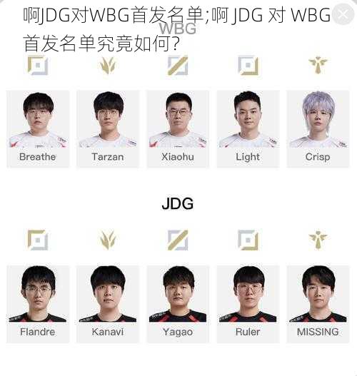 啊JDG对WBG首发名单;啊 JDG 对 WBG 首发名单究竟如何？