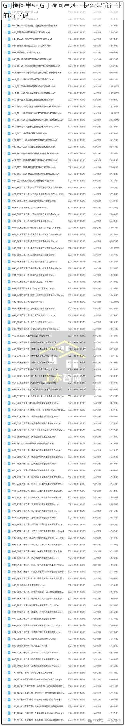 GTJ拷问串刺,GTJ 拷问串刺：探索建筑行业的新密码