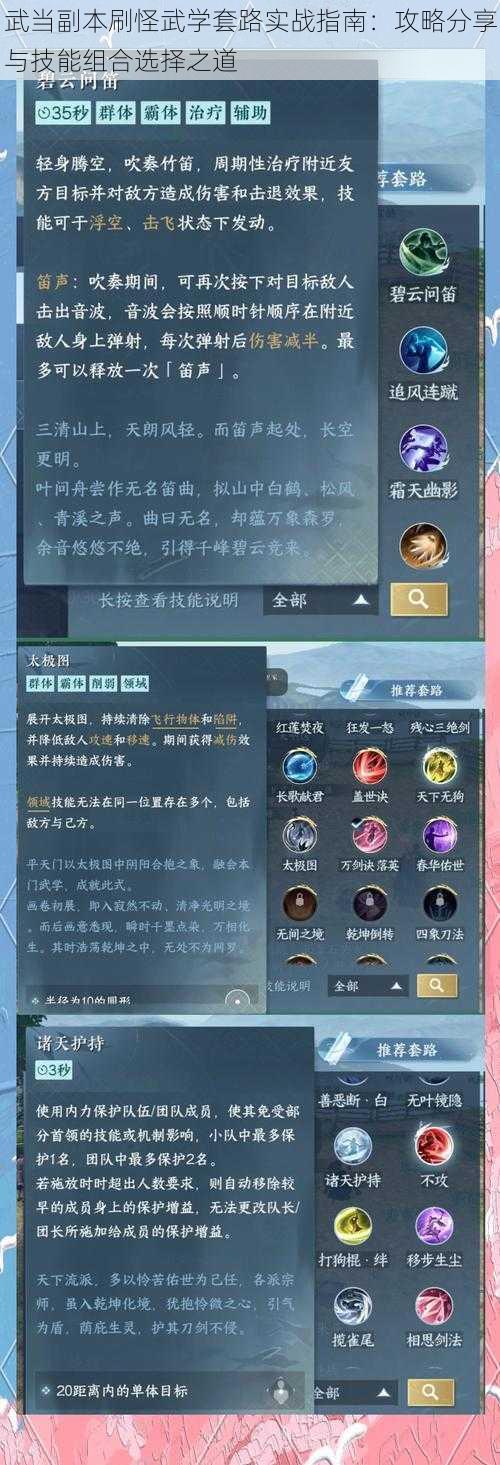 武当副本刷怪武学套路实战指南:攻略分享与技能组合选择之道
