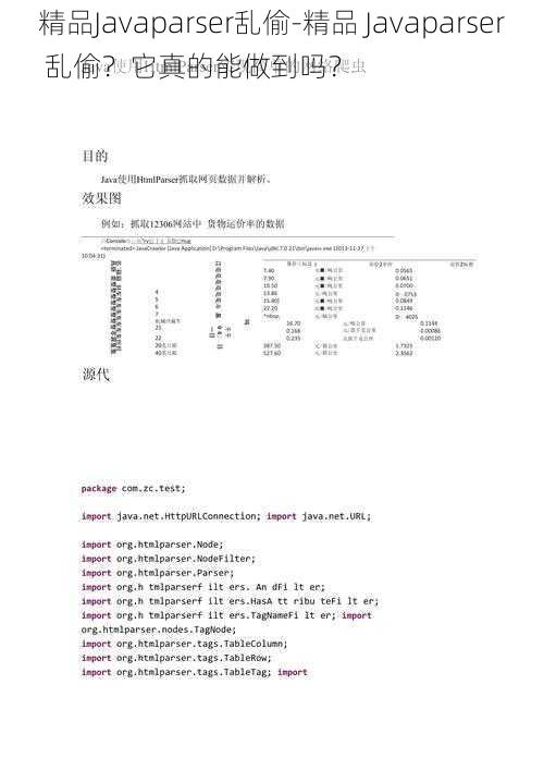 精品Javaparser乱偷-精品 Javaparser 乱偷？它真的能做到吗？