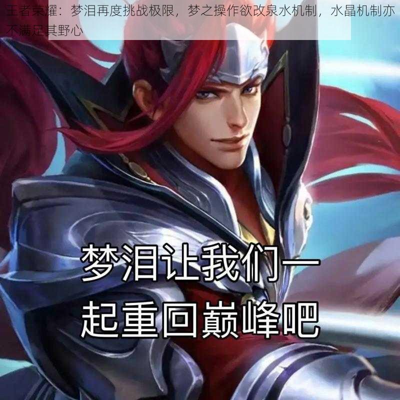 王者荣耀:梦泪再度挑战极限,梦之操作欲改泉水机制,水晶机制亦不满足其野心