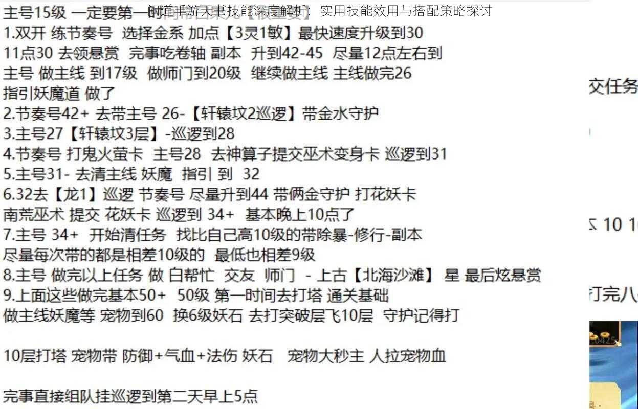 问道手游天书技能深度解析:实用技能效用与搭配策略探讨