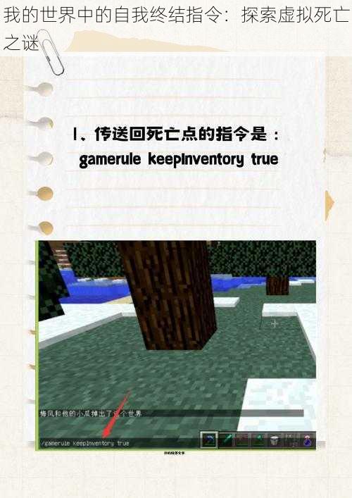 我的世界中的自我终结指令:探索虚拟死亡之谜