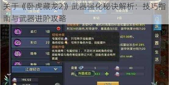 关于《卧虎藏龙2》武器强化秘诀解析：技巧指南与武器进阶攻略