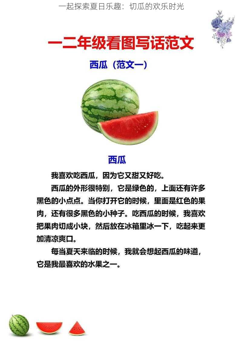 一起探索夏日乐趣:切瓜的欢乐时光