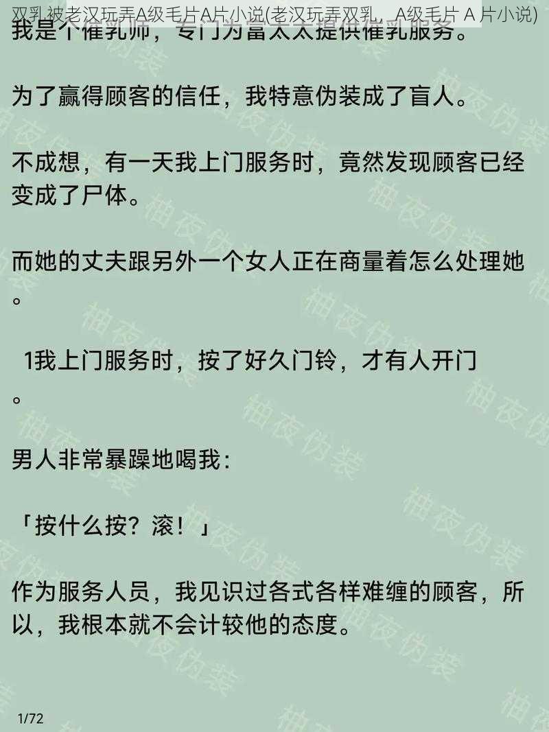 双乳被老汉玩弄A级毛片A片小说(老汉玩弄双乳,A级毛片 A 片小说)