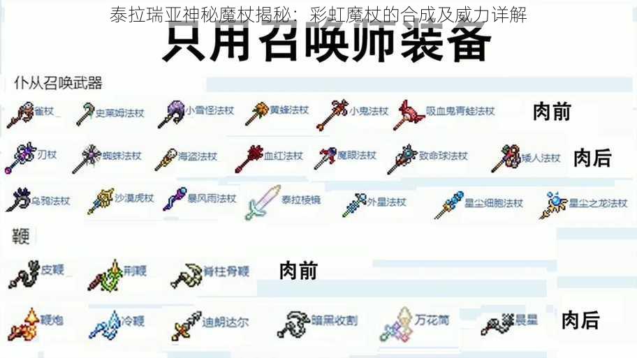 泰拉瑞亚神秘魔杖揭秘：彩虹魔杖的合成及威力详解