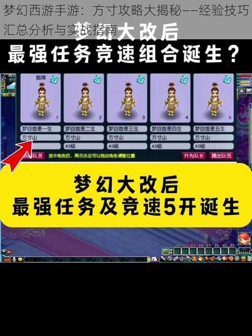 梦幻西游手游：方寸攻略大揭秘——经验技巧汇总分析与实战指南