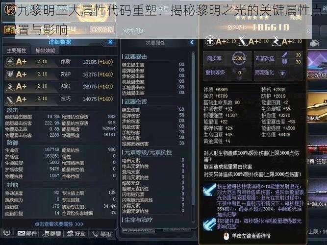 第九黎明三大属性代码重塑：揭秘黎明之光的关键属性点配置与影响