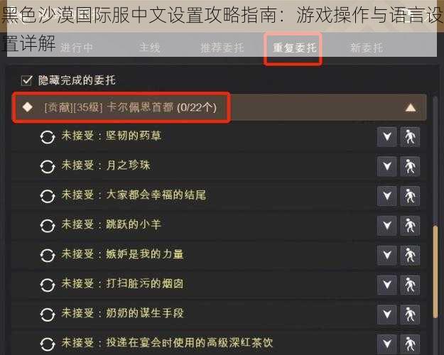 黑色沙漠国际服中文设置攻略指南：游戏操作与语言设置详解