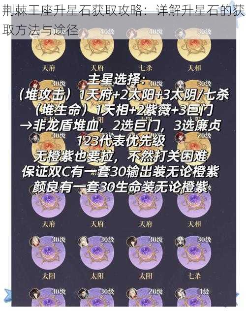 荆棘王座升星石获取攻略：详解升星石的获取方法与途径