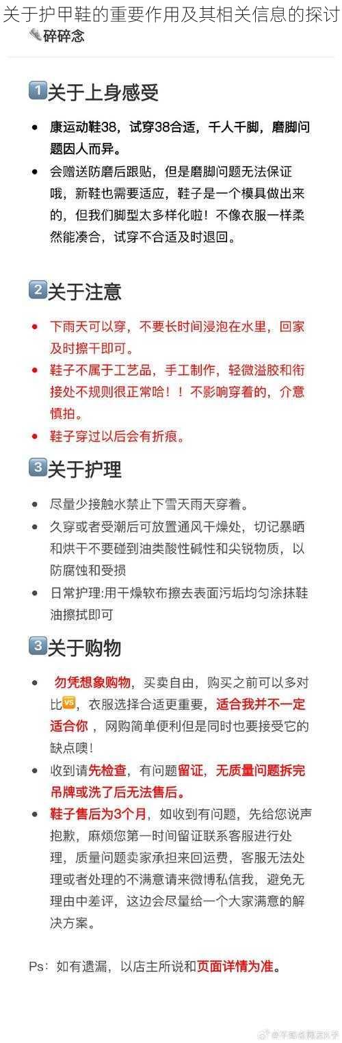 关于护甲鞋的重要作用及其相关信息的探讨