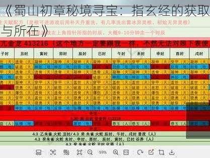 《蜀山初章秘境寻宝：指玄经的获取与所在》