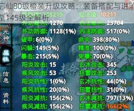 忘仙80级橙装升级攻略：装备搭配与进阶至145级全解析